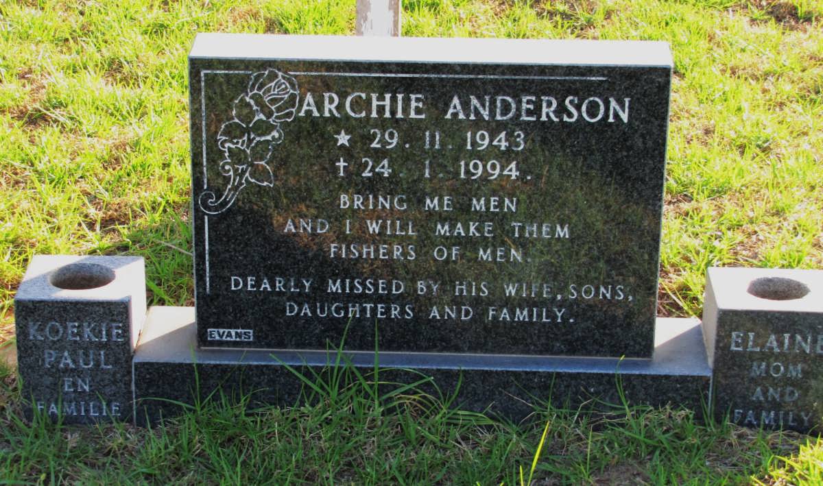 ANDERSON Archie Stephen Joseph 1943-1994