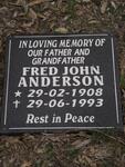 ANDERSON Fred John 1908-1993