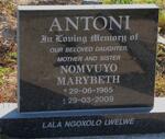 ANTONI Nomvuyo Marybeth 1965-2009