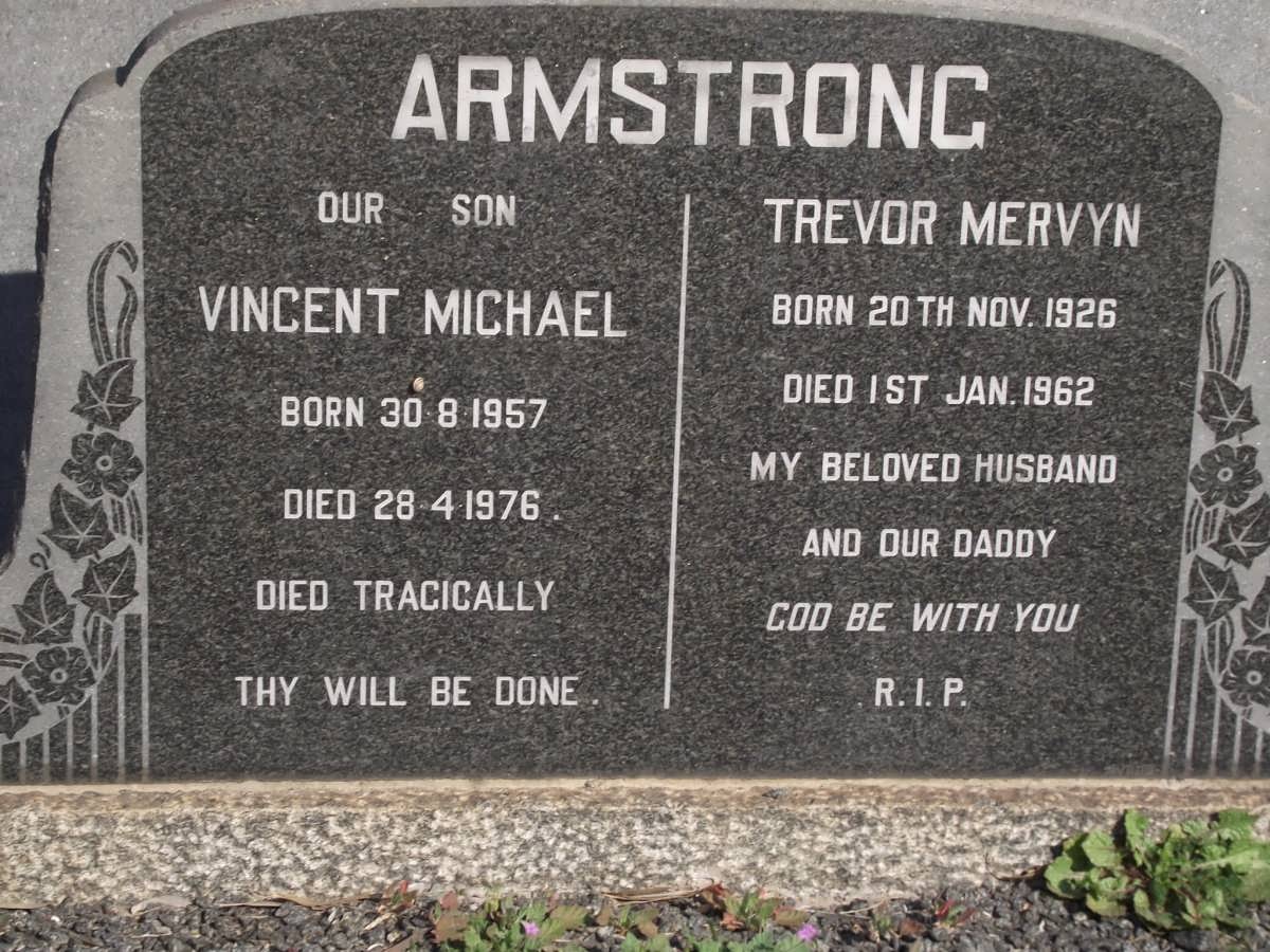 ARMSTRONG Vincent Michael 1957-1976 :: ARMSTRONG Trevor Mervyn 1926-1962