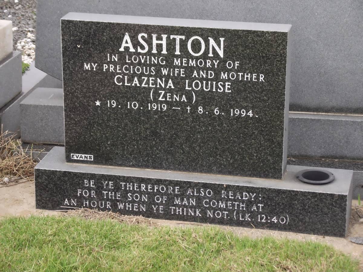 ASHTON Clazena Louise 1919-1994