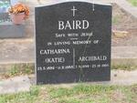 BAIRD  Archibald 1898-1969 & Catharina 1896-1985