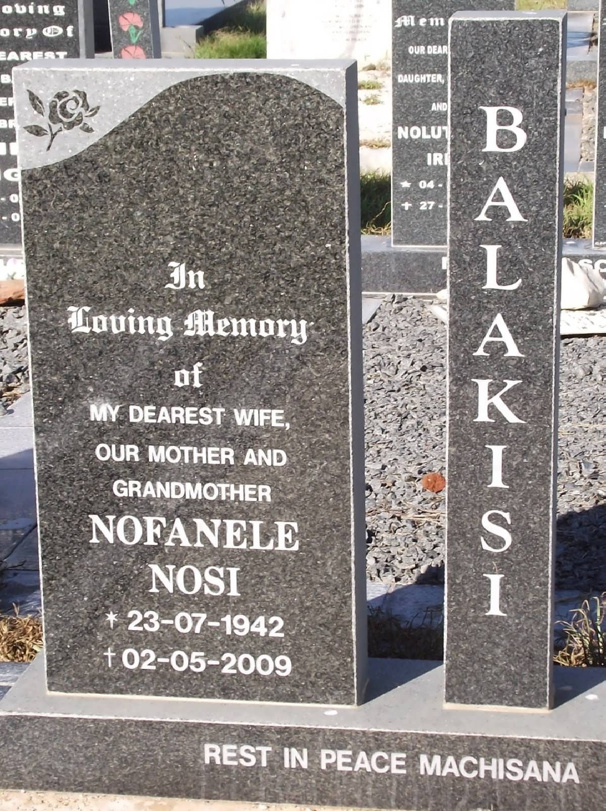 BALAKISI Nofanele Nosi 1942-2009
