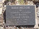 BARRINGTON Susan Lettie 1948-1987