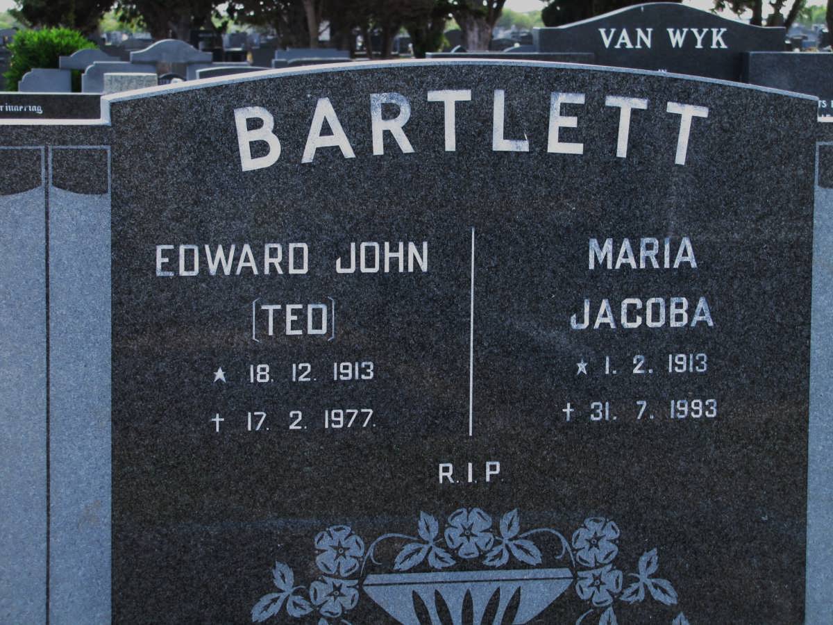 BARTLETT Edward John 1913-1977 & Maria Jacoba 1913-1993