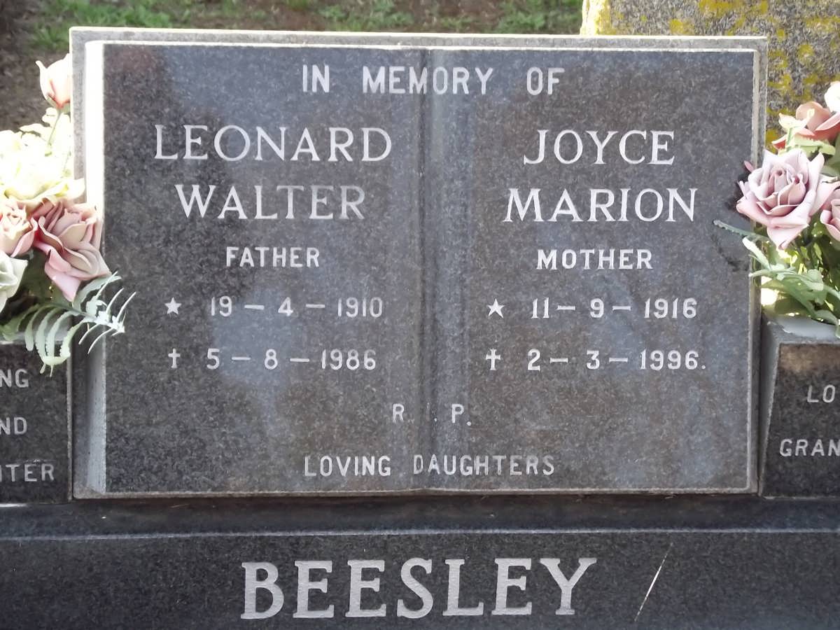 BEESLEY Leonard Walter 1910-1986 & Joyce Marion 1916-1996