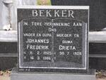 BEKKER Johannes Frederik 1925-1986 & Grieta 1928-