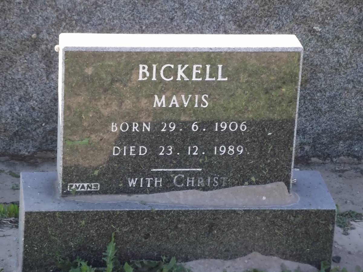 BICKELL Mavis 1906-1989