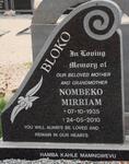 BLOKO Nombeko Mirriam 1935-2010