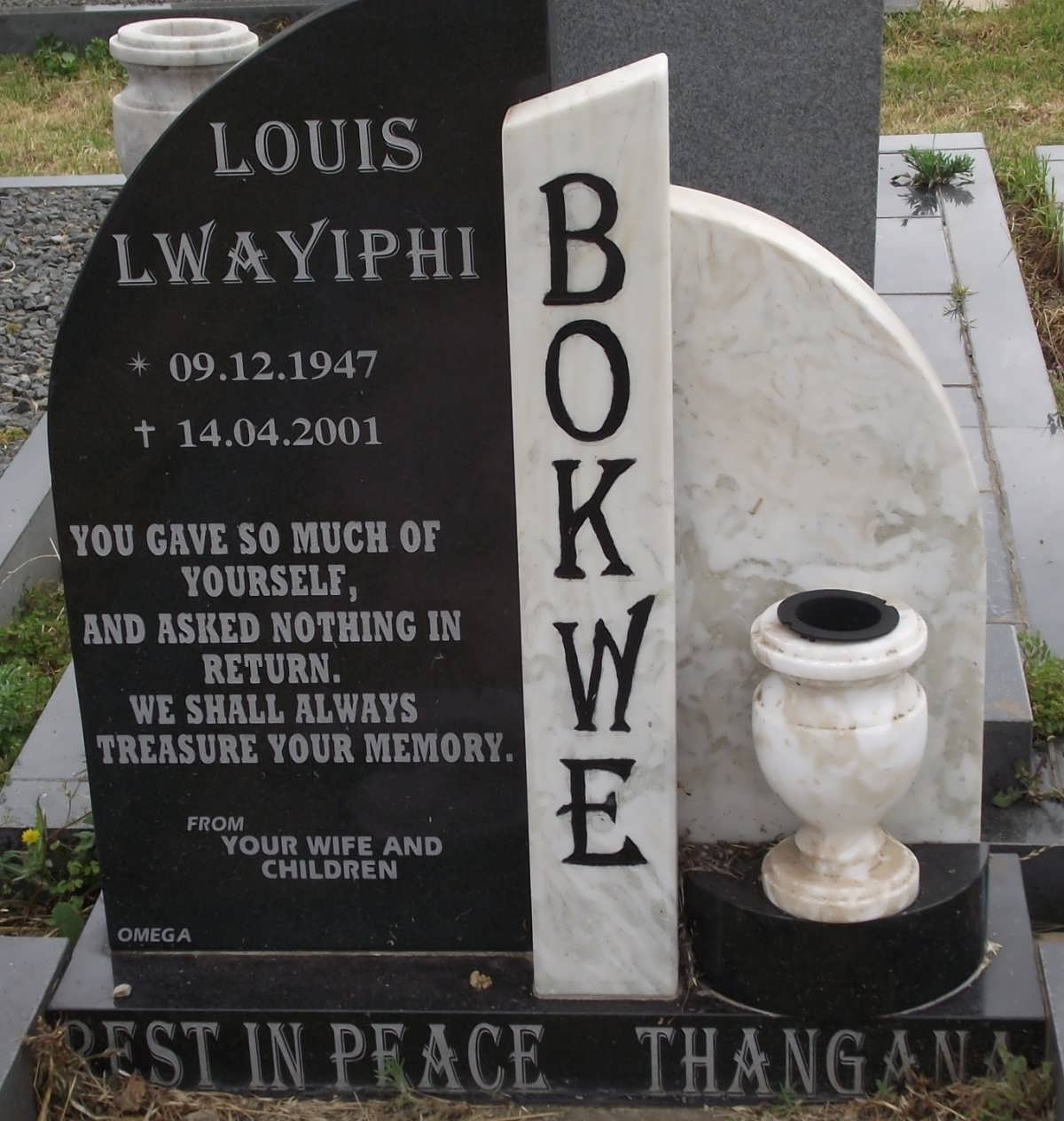 BOKWE Louis Lwayiphi 1947-2001