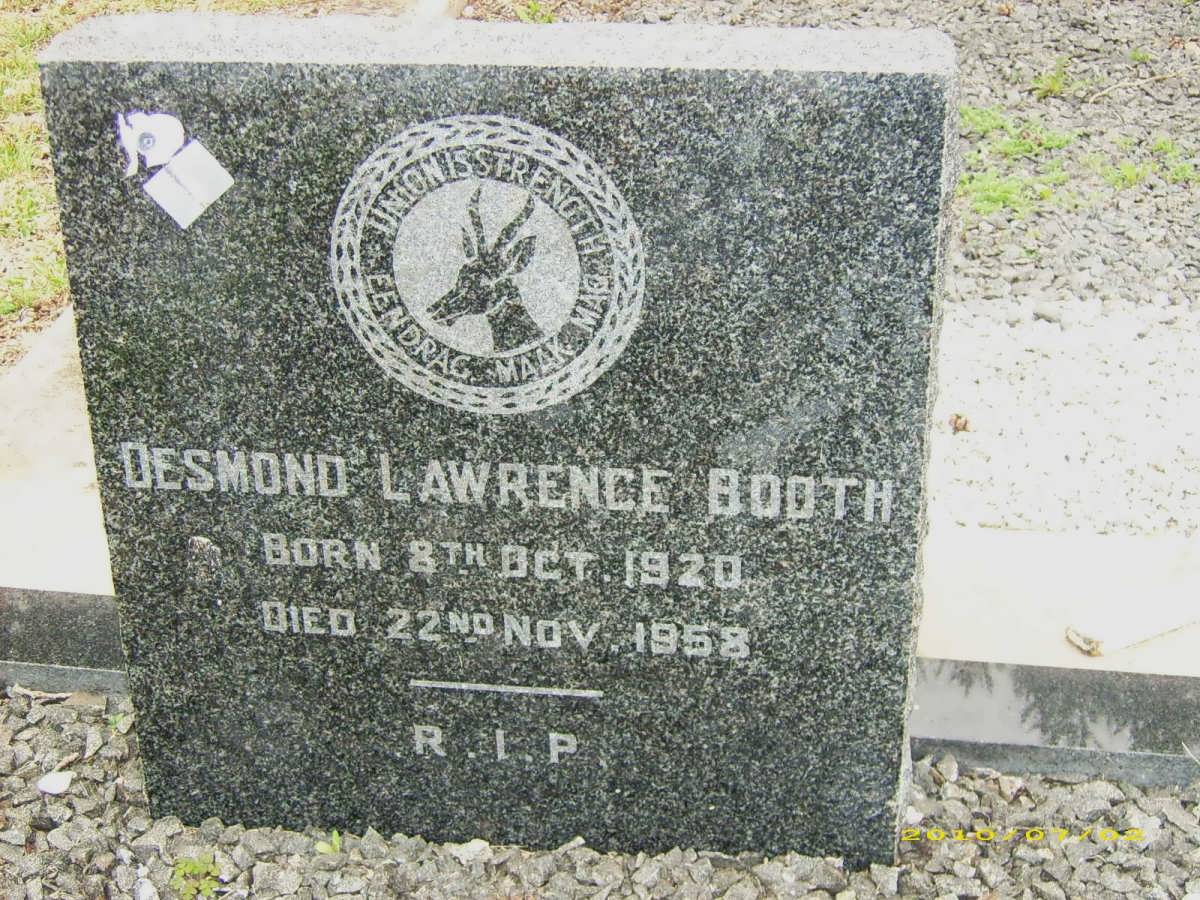 BOOTH Desmond Lawrence 1920-1958
