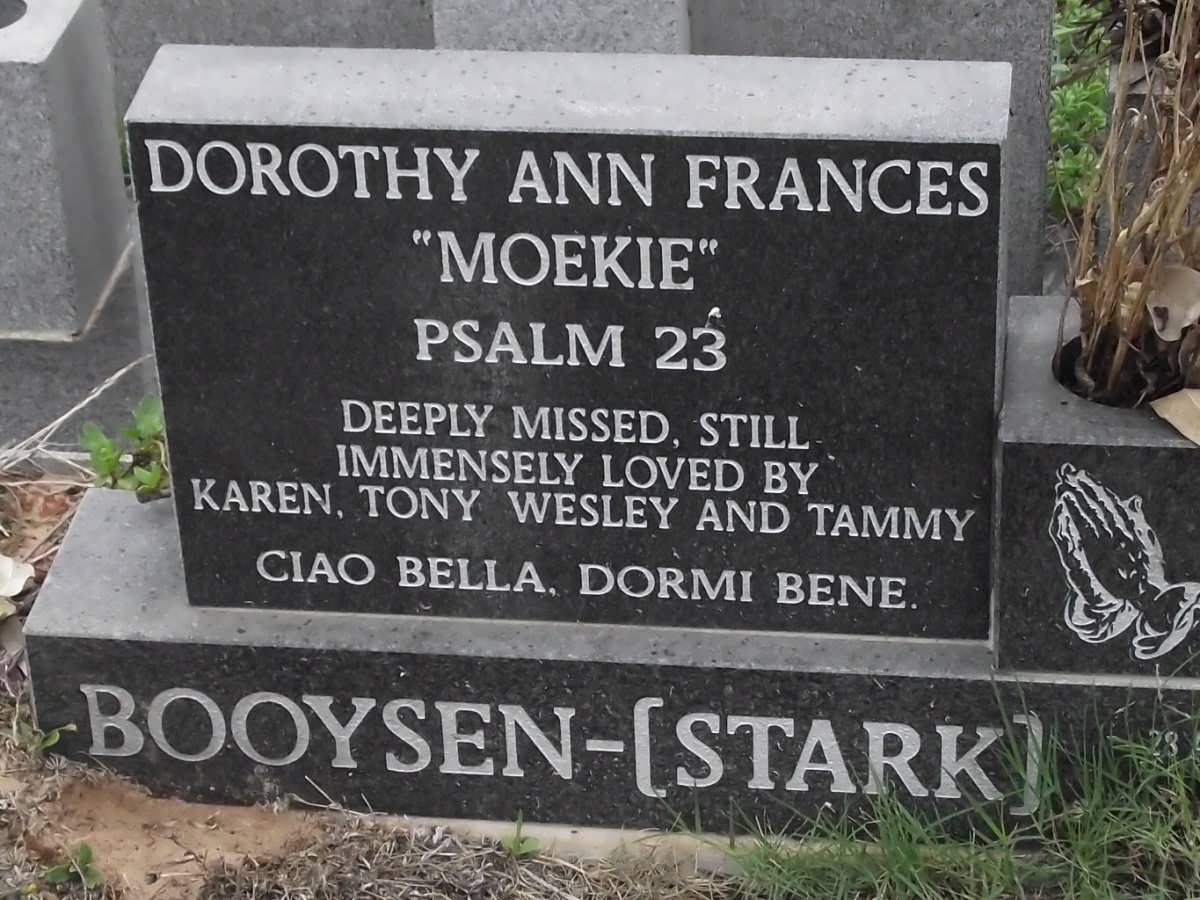 BOOYSEN Dorothy Ann Frances nee STARK 1926-2006