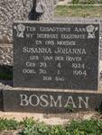BOSMAN Susanna Johanna nee VAN DER HOVEN 1924-1964