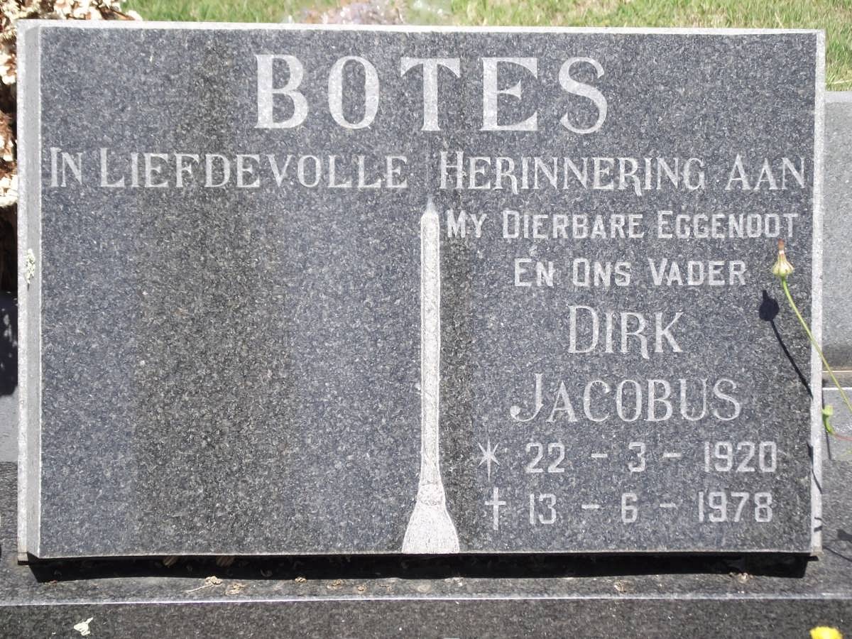 BOTES Dirk Jacobus 1920-1978