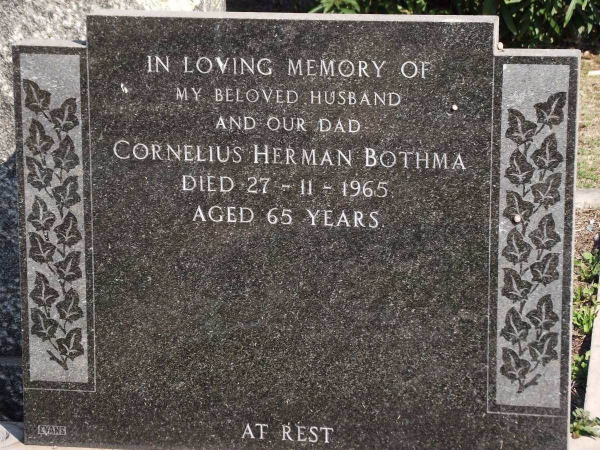 BOTHMA Cornelius Herman -1965