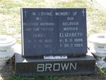 BROWN Henry 1892-1976 & Elizabeth 1898-1983