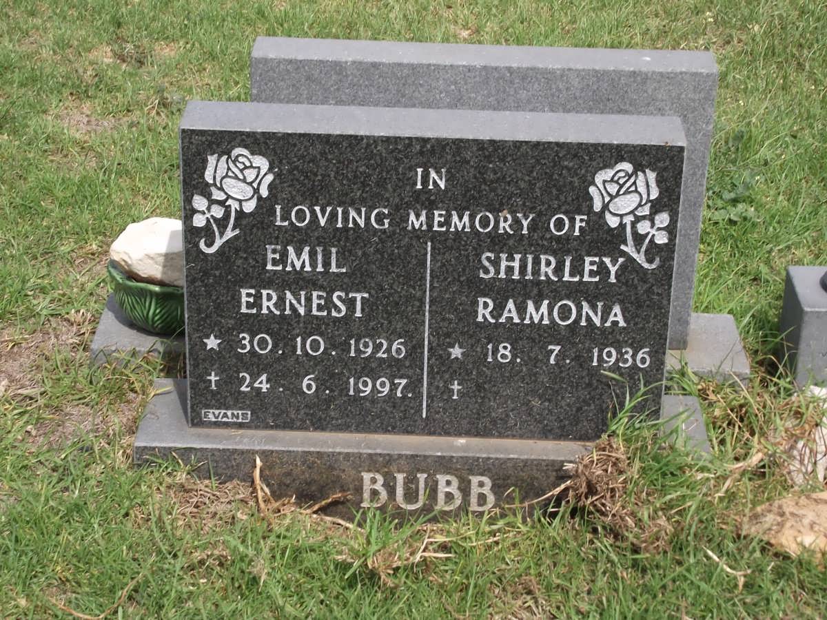 BUBB Emil Ernest 1926-1997 & Shirley Ramona 1936-