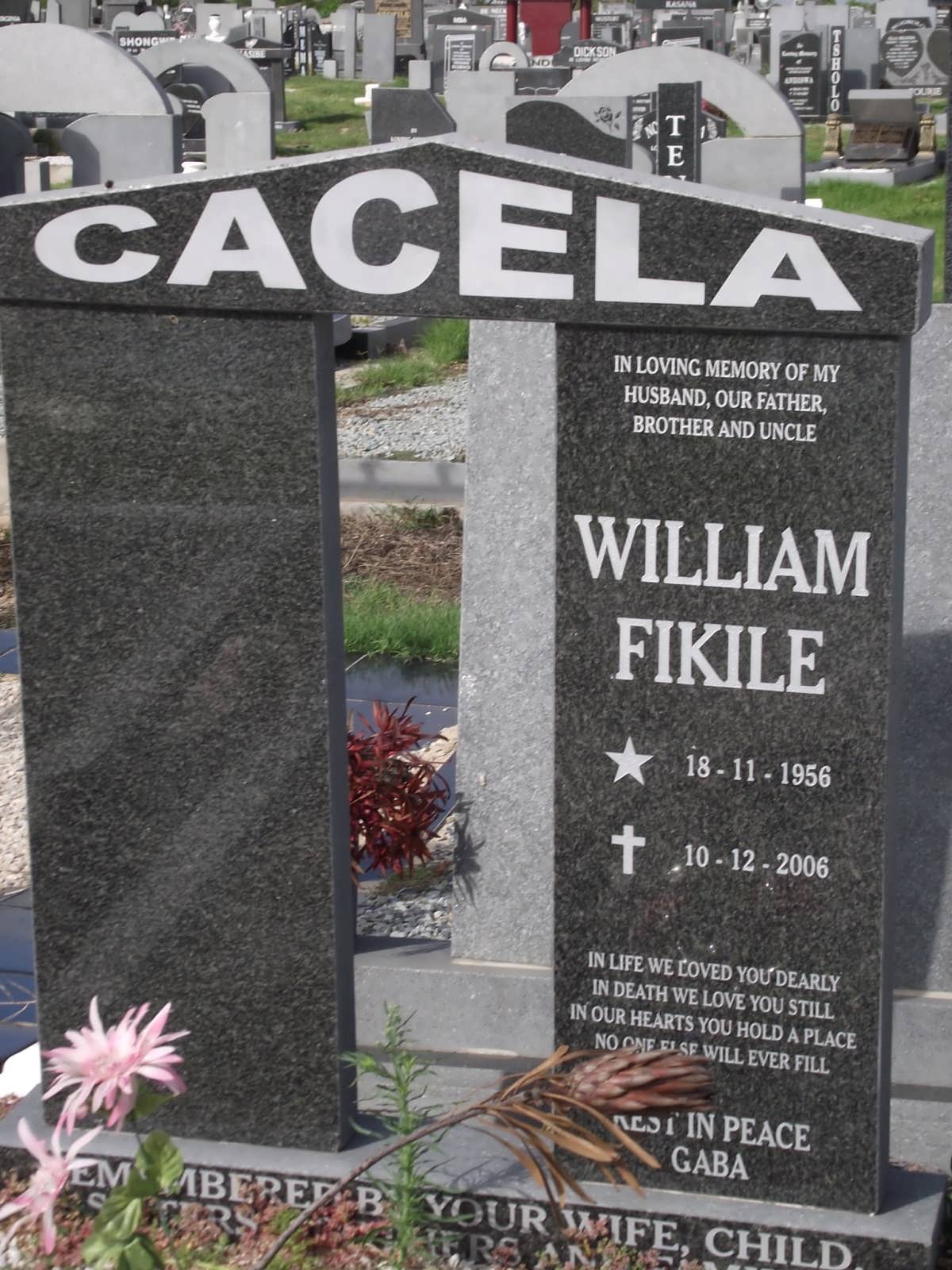 CACELA William Fikile 1956-2006