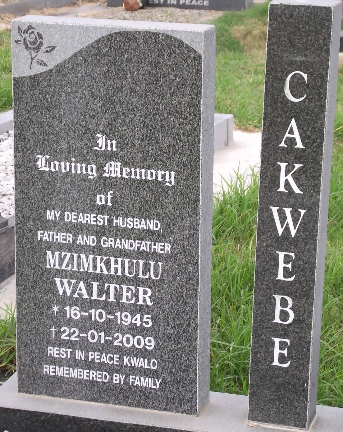 CAKWEBE Mzimkhulu Walter 1945-2009