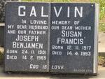 CALVIN Joseph Benjamen 1901-1969 & Susan Francis 1917-1993