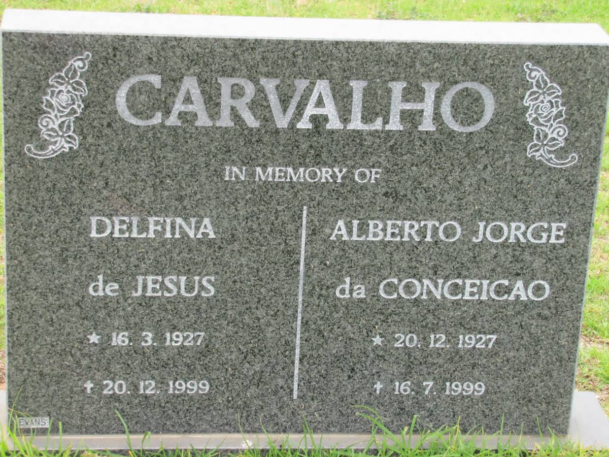 CARVALHO Alberto da Conceicao 1927-1999 & Delphina de Jesus 1927-1999