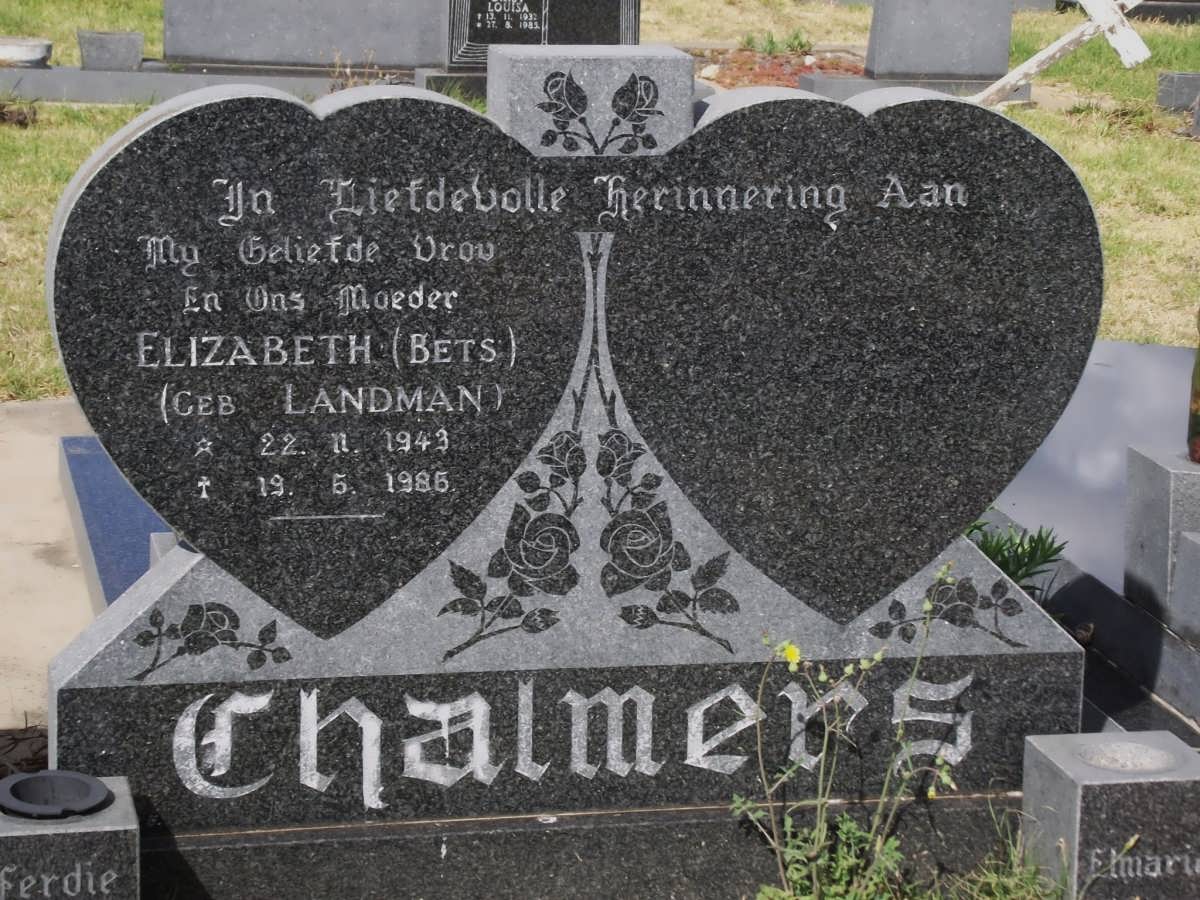 CHALMERS Elizabeth nee LANDMAN 1943-1986