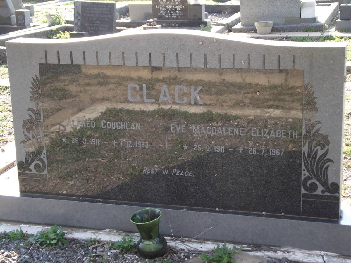 CLACK Alfred Coughlan 1911-1963 & Eve Magdalene Elizabeth DE LANGE 1911-1967