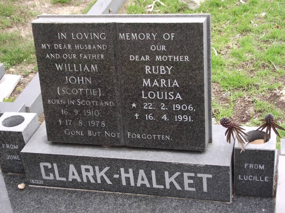 CLARK William John, Halket 1910-1978 & Ruby Maria Louisa 1906-1991