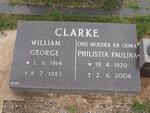 CLARKE William George 1914-1983 & Philistia Paulina 1920-2004