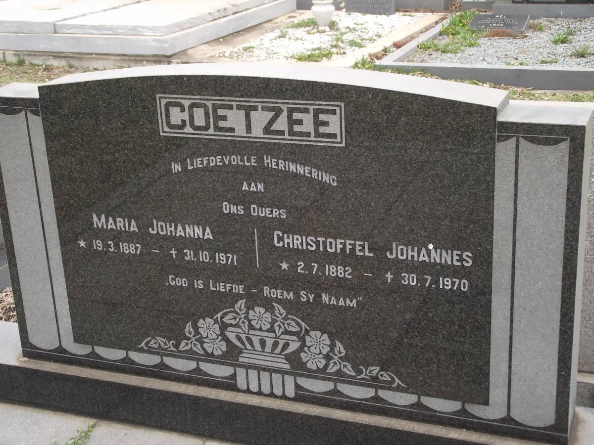 COETZEE Christoffel Johannes 1882-1970 & Maria Johanna 1887-1971