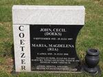 COETZER John Cecil 1932-1997 & Maria Magdalena 1935-2008