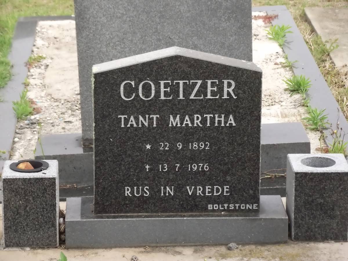 COETZER Martha 1892-1976