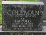 COLEMAN Harold 1918-2000