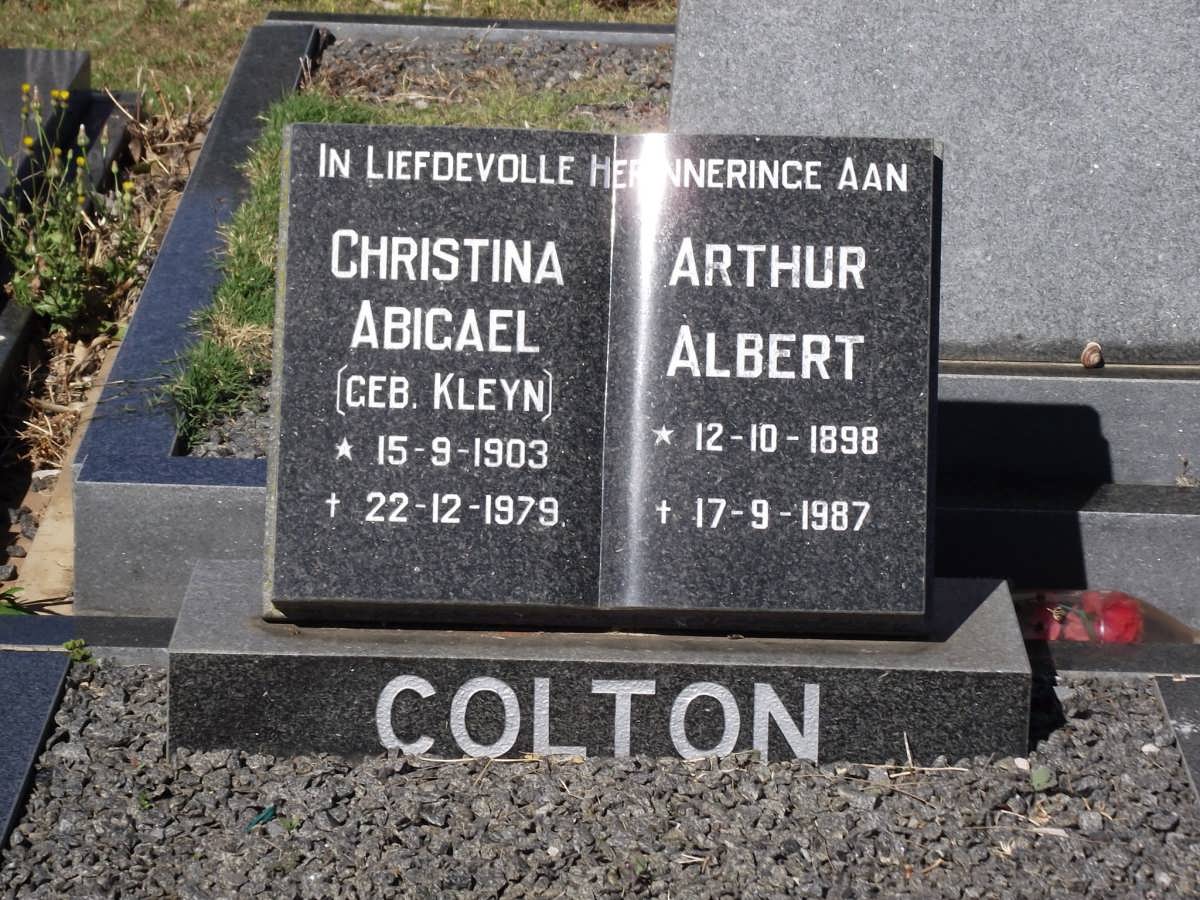 COLTON Arthur Albert 1898-1987 & Christina Abigael KLEYN 1903-1979