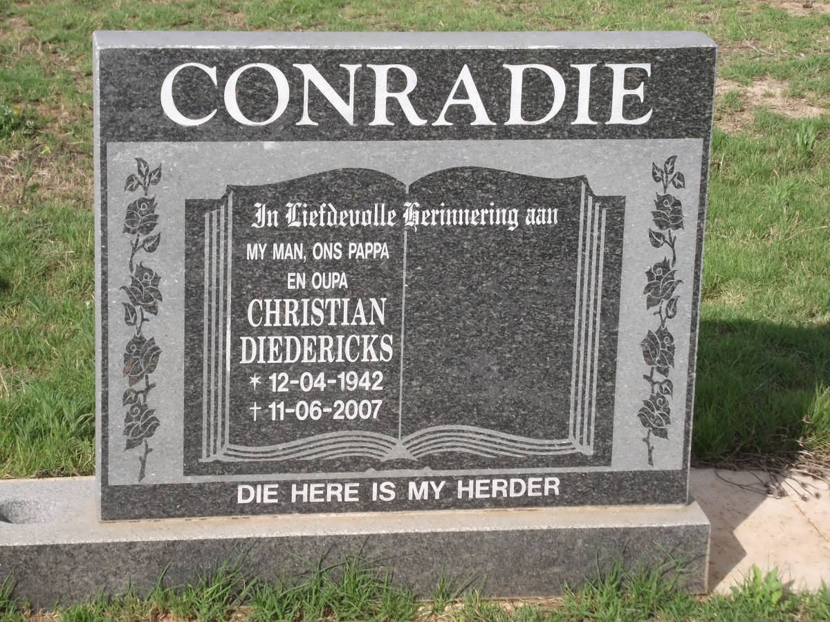 CONRADIE Christian Diedericks 1942-2007