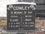 COWLEY Claude 1903-1974 & Mary 1908-1987
