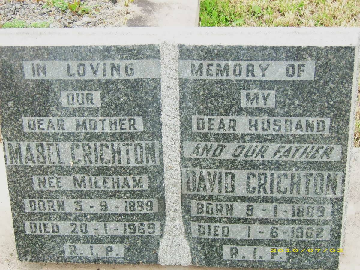 CRICHTON David 1889-1962 & Mabel 1889-1969