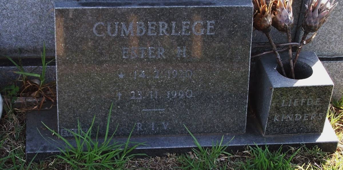 CUMBERLEGE Esther H. 1920-1990