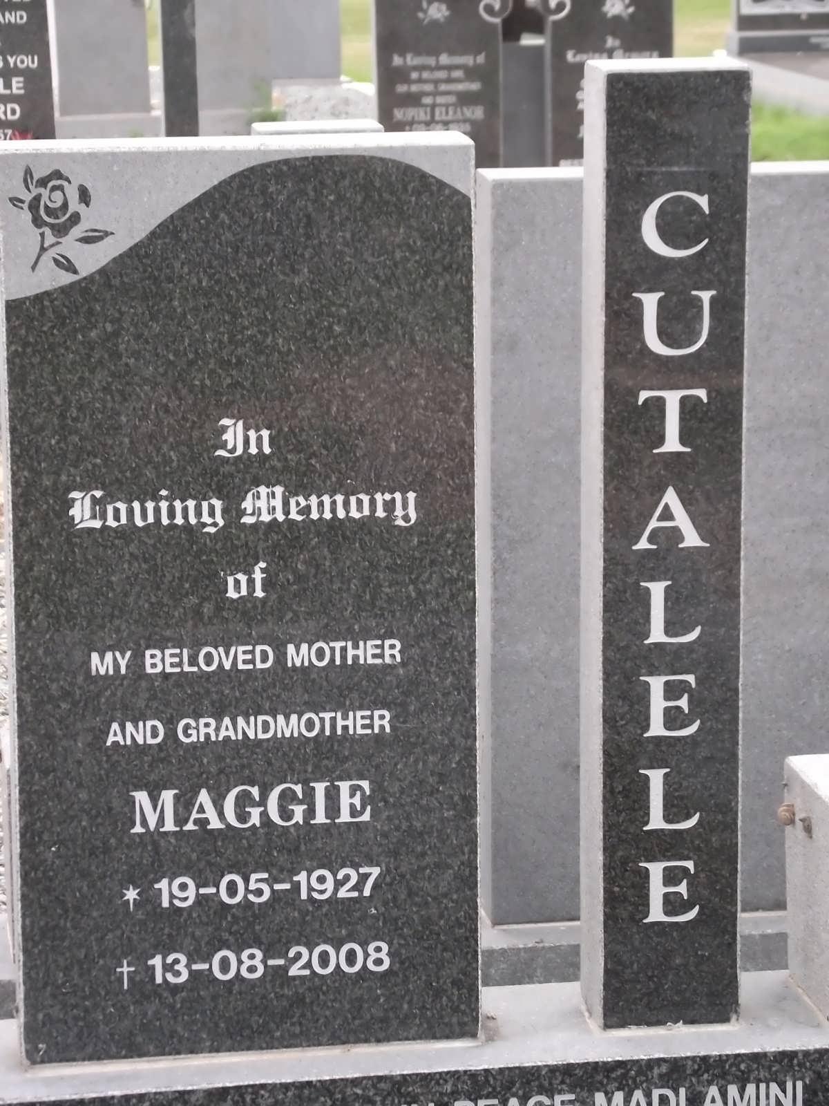 CUTALELE Maggie 1927-2008