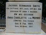 SMITH Jacobus Hermanus 1877-1919  & Anna Charlotte VAN DER MERWE formerly SMITH nee GERBER 1887-1961