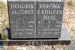 FELL Hendrik Jacobus 1899-1961 & Verona Kathleen HESS 1902-1989