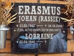 ERASMUS Johan 1942-2005 & Lorraine 1946-