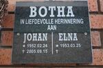 BOTHA Johan 1952-2005 & Elna 1953-