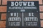 BOUWER W.H.J. 1909-2000 & H.E. 1912-2004