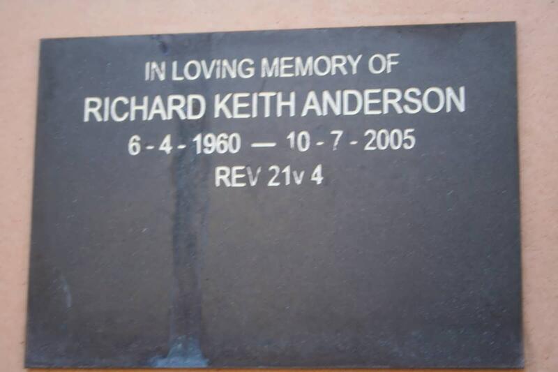 ANDERSON Richard Keith 1960-2005