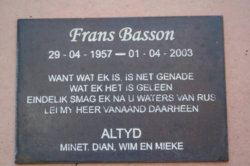 BASSON Frans 1957-2003