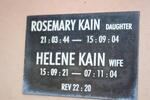 KAIN Helene 1921-2004 :: KAIN Rosemary 1944-2004