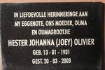 OLIVIER Hester Johanna 1931-2003