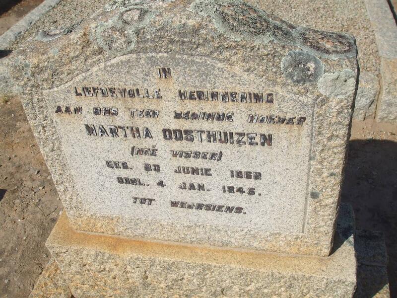 OOSTHUIZEN Martha nee VISSER 1862-1945