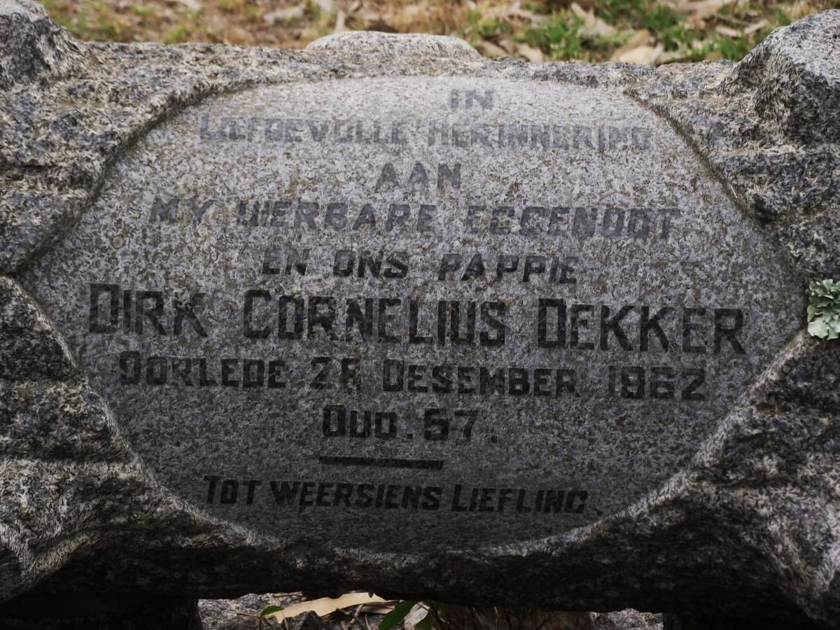 DEKKER Dirk Cornelius -1962